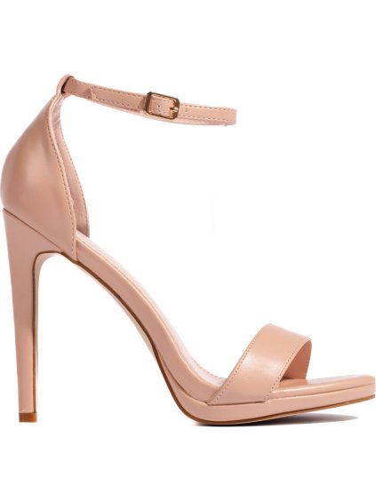 Béžové sandále na vysokom podpätku