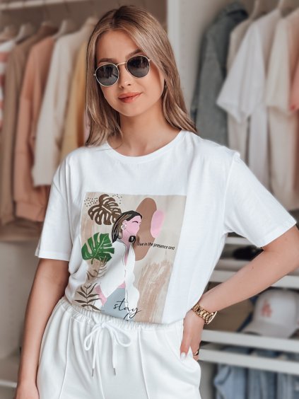 Biele tričko s potlačou BRAVIS