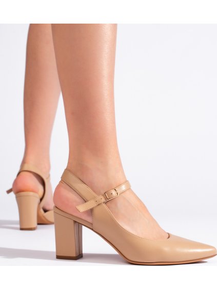 Béžové štýlové lodičky Sergio Leone SK-446COF