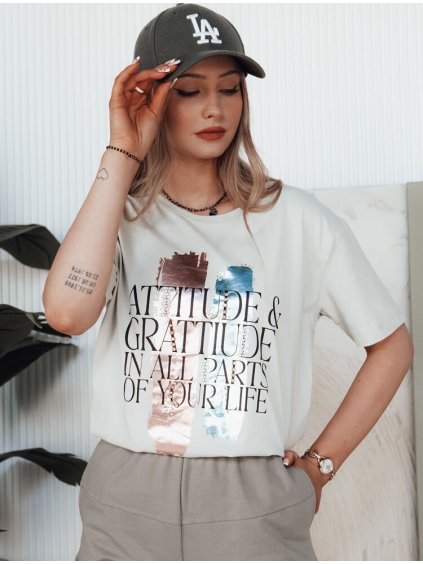 Svetlosivé tričko s nápismi MISTAL