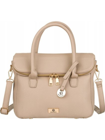 Rovicky Béžová crossbody taška so zlatými detailmi