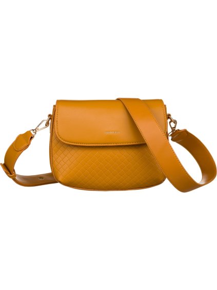 Rovicky Horčicová taška crossbody so vzorom a chlopňou