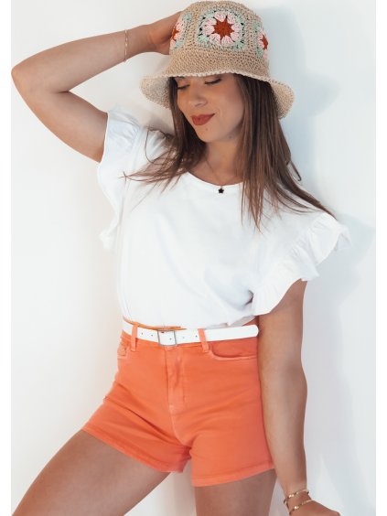 Oranžové džínsové kraťase GLAMWEAR