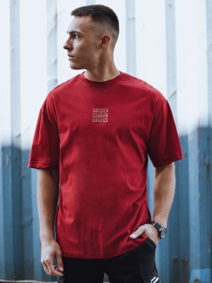 Bordó tričko s drobnou potlačou