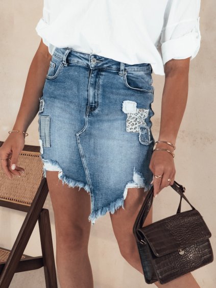 Modrá džínsová sukňa TRENDY LOVE