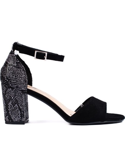 Elegantné semišové čierne sandále