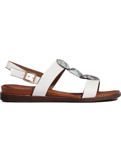 Dámske biele ploché sandále