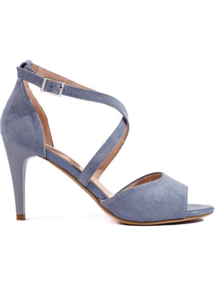 Elegantné svetlomodré sandále na tenkom podpätku