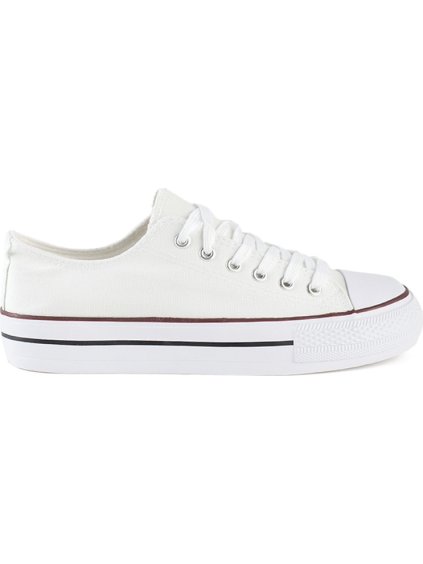 Biele plátené tenisky na platforme