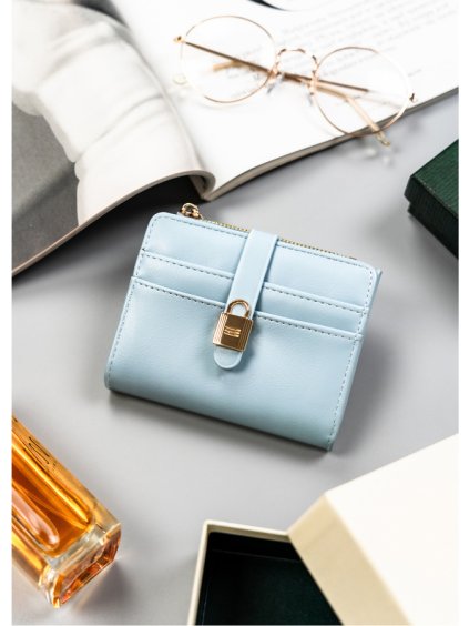 4U Cavaldi Svetlomodrá štýlová stredná peňaženka M727