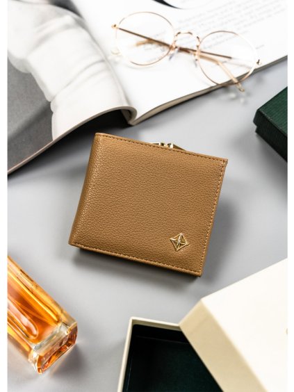 Milano Design Béžová malá peňaženka so zapínaním na háčik T031