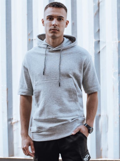 Svetlosivá mikina s krátkymi rukávmi