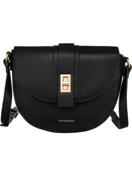 Peterson Čierna crossbody kabelka v tvare podkovy