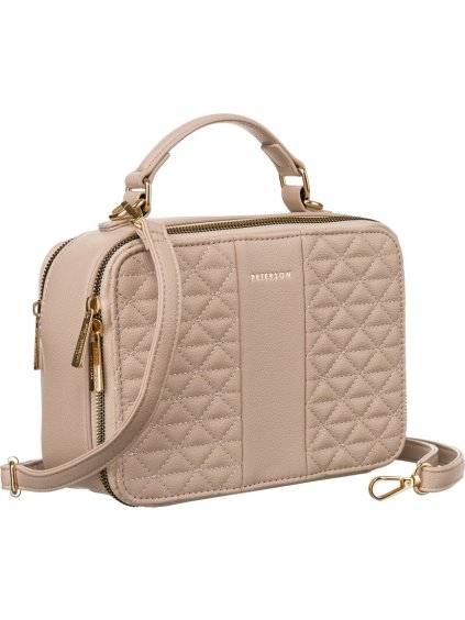 Peterson Béžová hranatá prešívaná kabelka