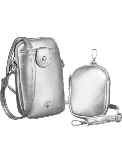 Rovicky Strieborná peňaženka s odnímateľným popruhom a vreckom V273