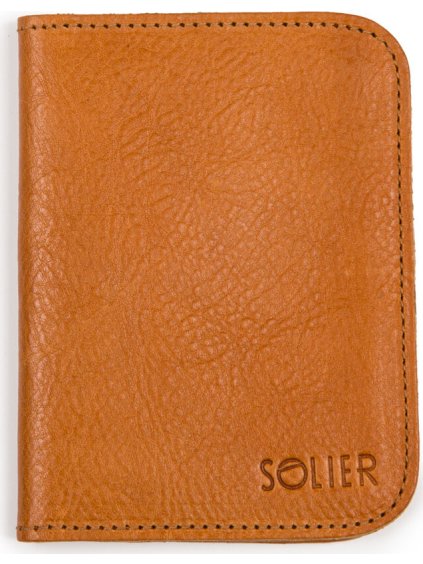 SOLIER Karamelovo hnedé kožené púzdro na pas