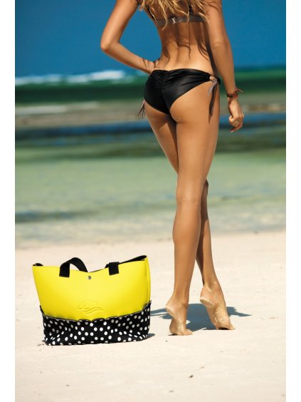 Žltá plážová taška s bodkami