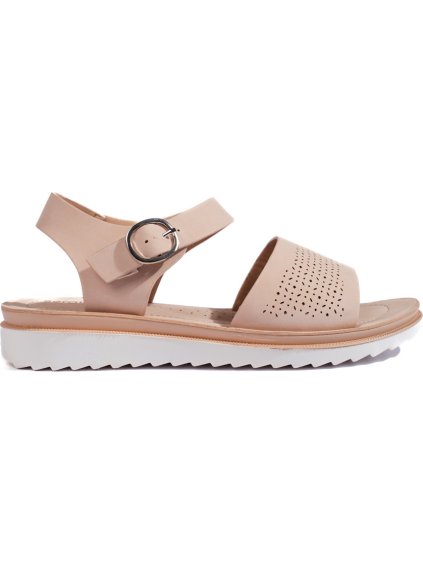 Béžové dierkované sandále na platforme Sergio Leone SK-082P