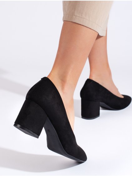 Čierne semišové lodičky Sergio Leone