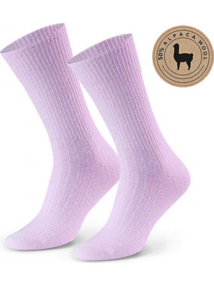 Dámske ponožky s alpaka vlnou - svetlofialové Art.044