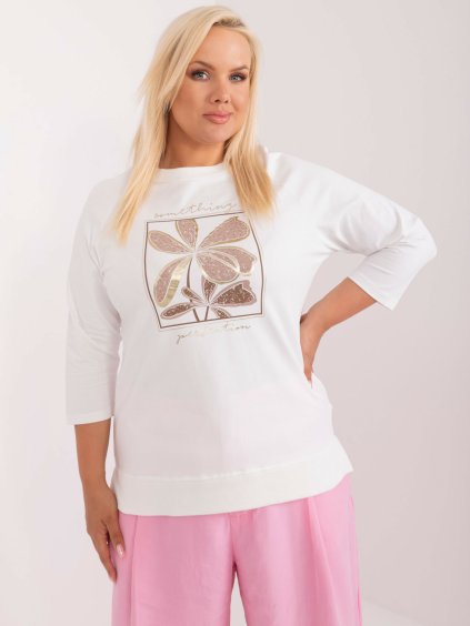 Biele tričko s potlačou kvetiny