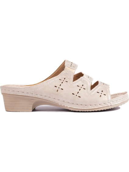 Béžové nazúvaky na kline s perforovaním