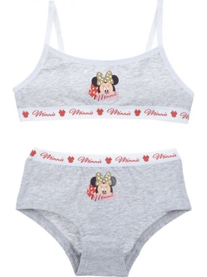 Sivý set spodnej bielizne Minnie Mouse