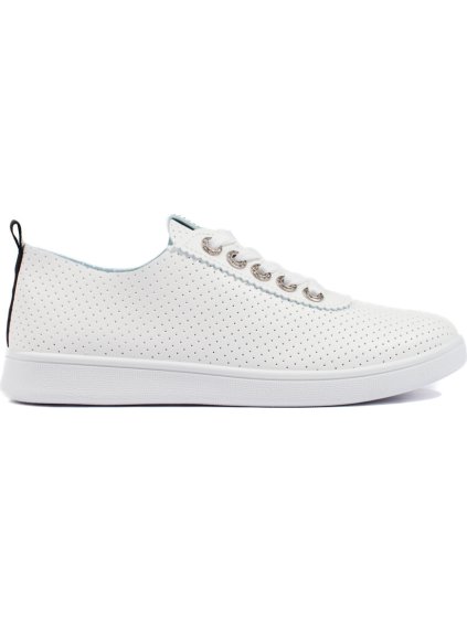Dierkované biele dámske tenisky s trblietkami