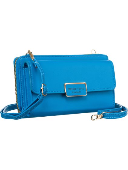 4U Cavaldi Modrá veľká peňaženka s odnímateľným popruhom M747