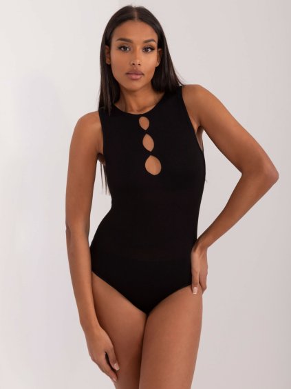 Čierne bavlnené body s prestrihmi