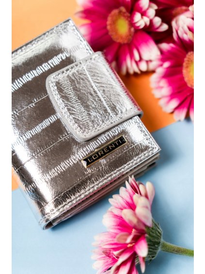 Lorenti strieborná malá kožená peňaženka S290