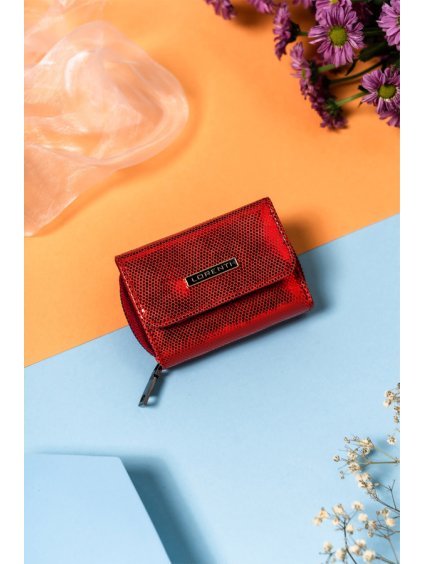 Lorenti Červená malá lakovaná peňaženka S277