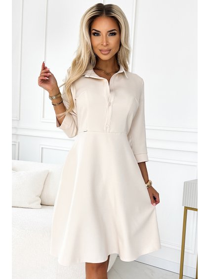 Béžové šaty s prepínaním AMALIA