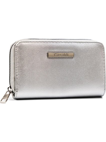 4U Cavaldi Strieborná koženková peňaženka M764