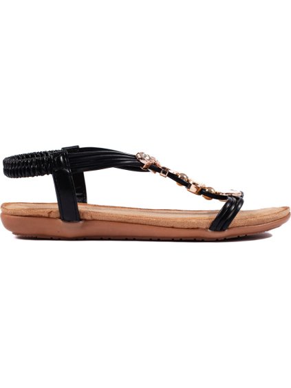 Čierne ploché ľahké dámske sandále