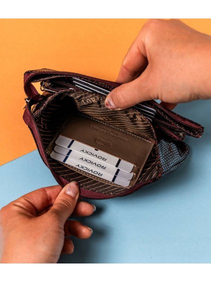 Lorenti vínová veľká peňaženka so zirkónmi S313 (Veľkosť ONE SIZE)