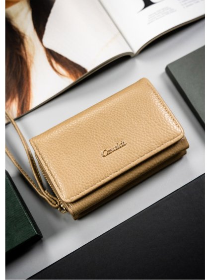 4U Cavaldi Tmavobéžová stredná peňaženka M770