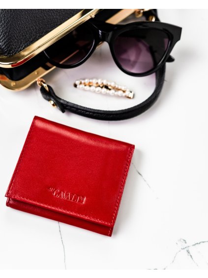 Cavaldi Červená hladká malá kožená peňaženka M527