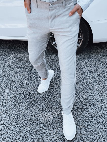 Svetlosivé pánske spoločenské nohavice