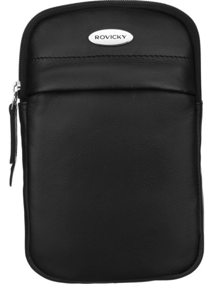 Rovicky čierna kožená malá crossbody kabelka