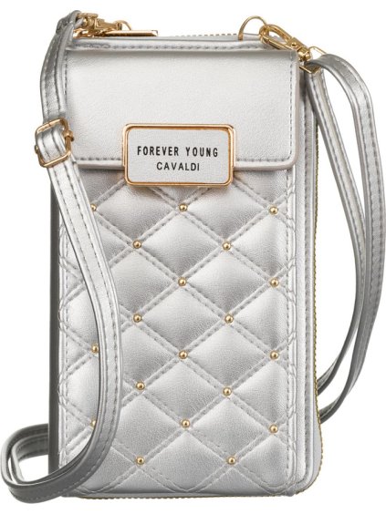 4U Cavaldi strieborná peňaženka s odnímateľným popruhom M775