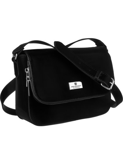 Peterson čierna crossbody kabelka s chlopňou