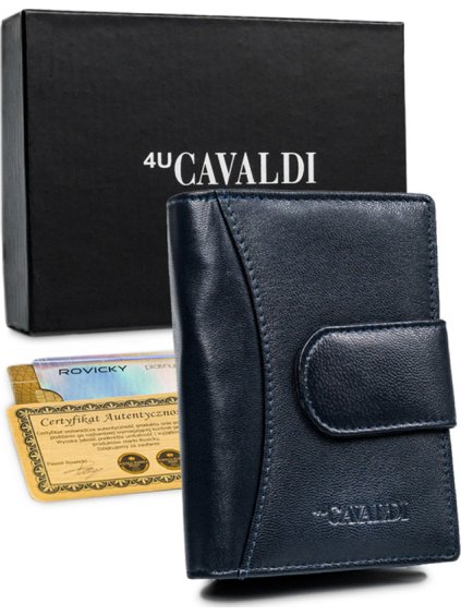 4U Cavaldi Tmavomodrá priestranná dámska peňaženka M802