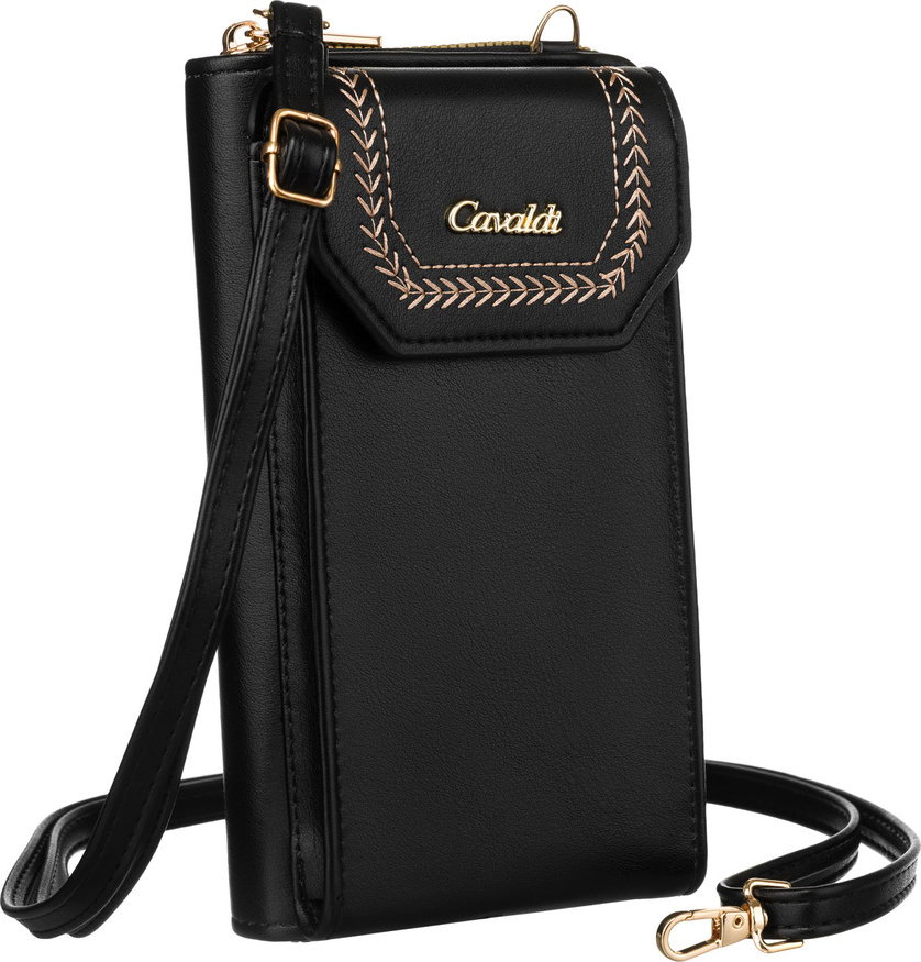 4U Cavaldi čierna peňaženka s odnímateľným popruhom M840 M-15 Veľkosť: ONE SIZE