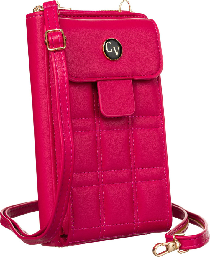 4U Cavaldi Tmavoružová prešívaná peňaženka s popruhom M834 M-16 Veľkosť: ONE SIZE