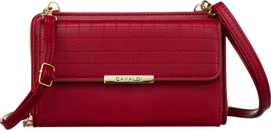 4U Cavaldi Vínová prešívaná veľká peňaženka s odnímateľným popruhom M833 M-17 Veľkosť: ONE SIZE