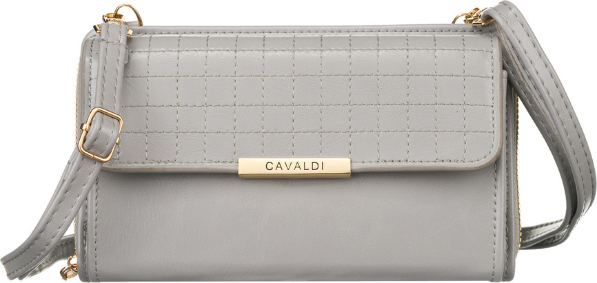 4U Cavaldi Sivá prešívaná veľká peňaženka s odnímateľným popruhom M830 M-17 Veľkosť: ONE SIZE