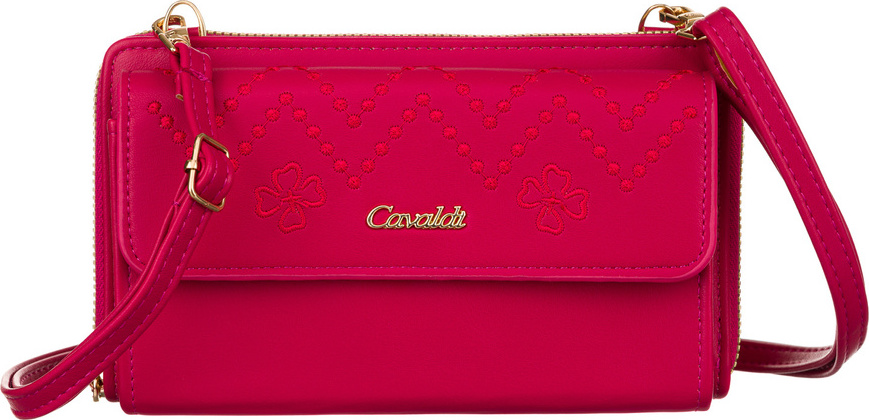 4U Cavaldi tmavoružová peňaženka s popruhom a jemným vzorom M824 M-13 Veľkosť: ONE SIZE