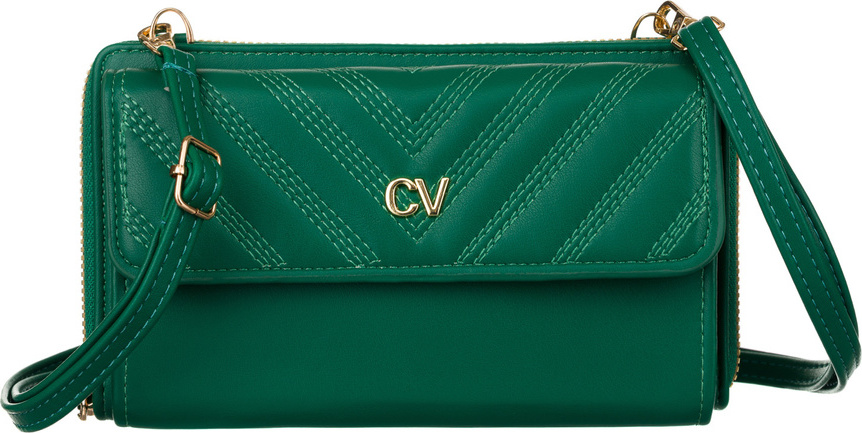 4U Cavaldi Tmavozelená prešívaná peňaženka s popruhom M823 M-11 Veľkosť: ONE SIZE