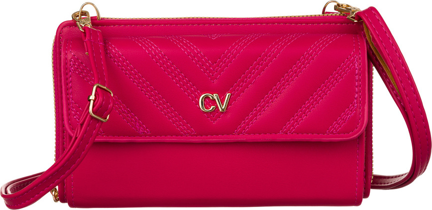 4U Cavaldi Tmavoružová prešívaná peňaženka s popruhom M822 M-11 Veľkosť: ONE SIZE